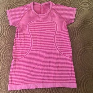 LULULEMON PINK STRIPPED SHIRT